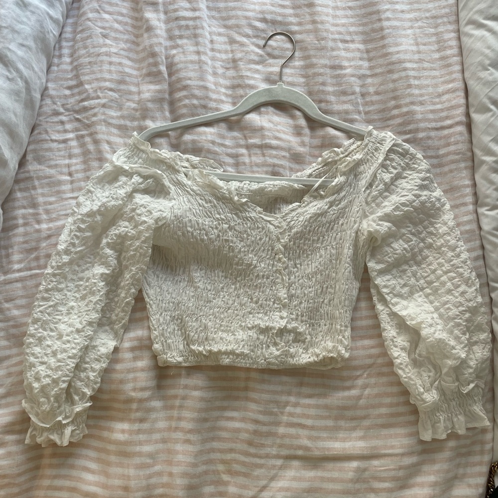Zara white crop top